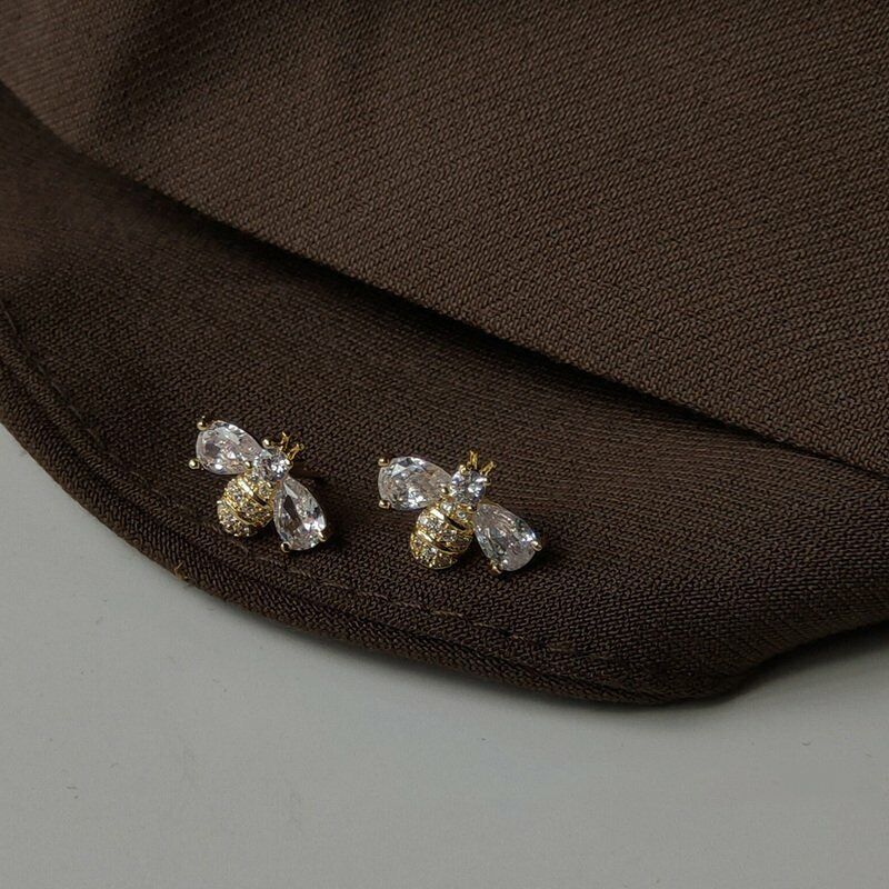 925 Silver Crystal Bee Zircon Earrings Dangle Charm Wedding Women Jewelry Rinhoo Does not apply - фотография #8