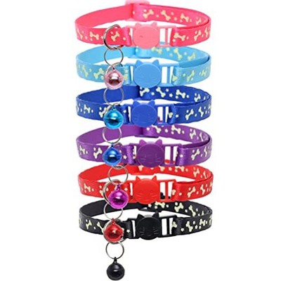 6 Pack Cat Collar Reflective with Bell Breakaway Safety Nylon Adjustable Bone Does not apply Does Not Apply