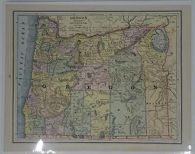 Lot 2 Antique Maps Oregon Gaskell's Atlas of the World 1893 ca 1900 Color Без бренда - фотография #2