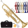 Mendini Bb Beginner Trumpet in Gold Silver Black Blue Purple Red +Care Kit+Case Mendini MTT/NA