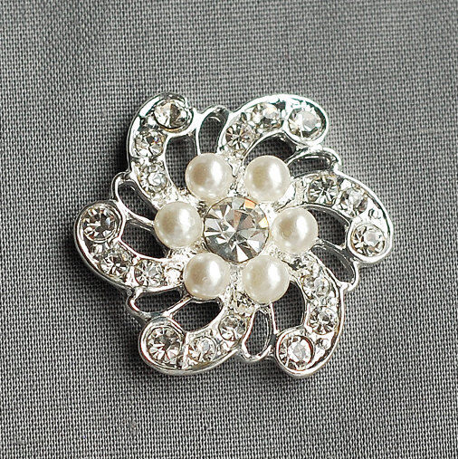 50 Assorted Rhinestone Button Brooch Embellishment Pearl Crystal Wedding Brooch  Your Perfect Gifts - фотография #9