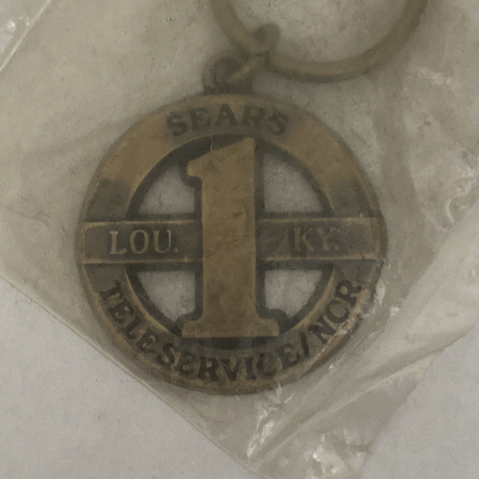Vintage NOS Sears Brass Louisville, KY Teleservice Keychain Без бренда - фотография #2