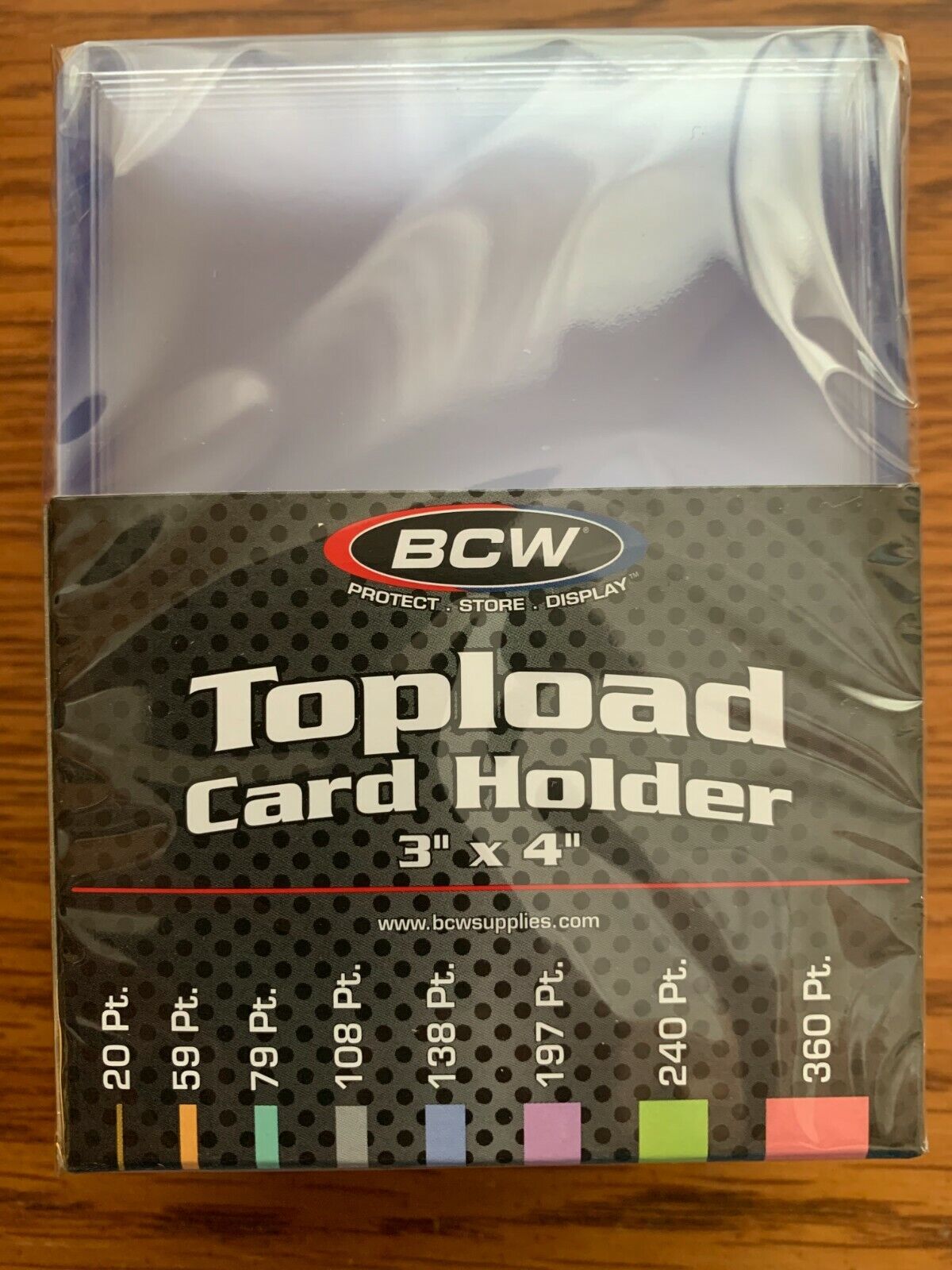 250 (10 pks/25 per pk) BCW 20 Pt Standard 3x4 Top Loaders + 300 BCW Sleeves BCW 1-TLCH-N - фотография #3