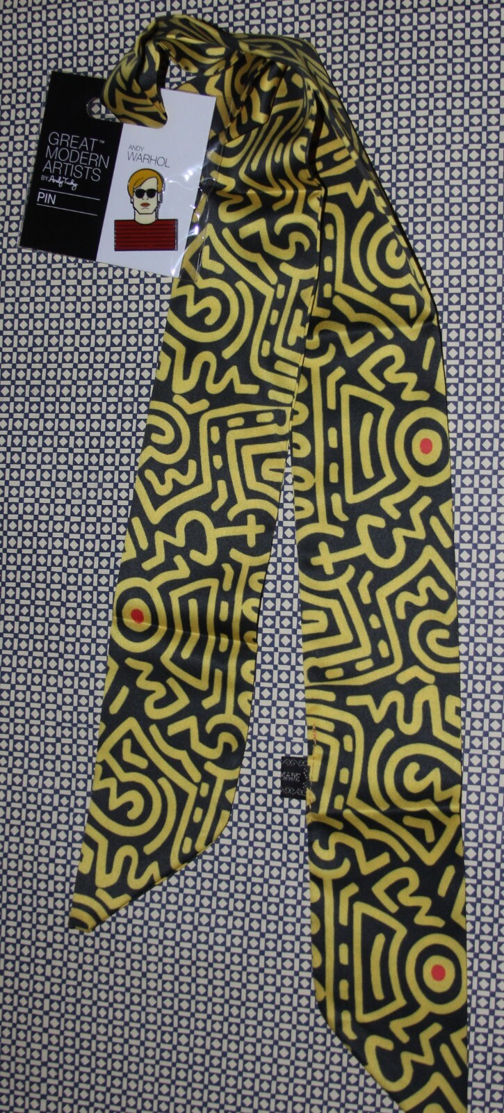 Keith Haring Styled Neck Tie + Andy Warhol Enamel Pin Unbranded - фотография #2