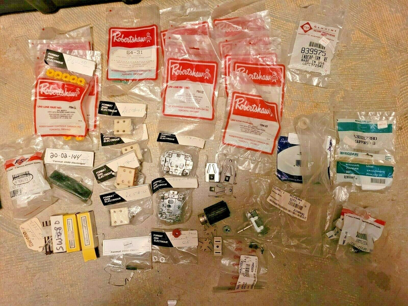 LOT of Robertshaw Dial Inserts and various APPLIANCE parts NEW Без бренда