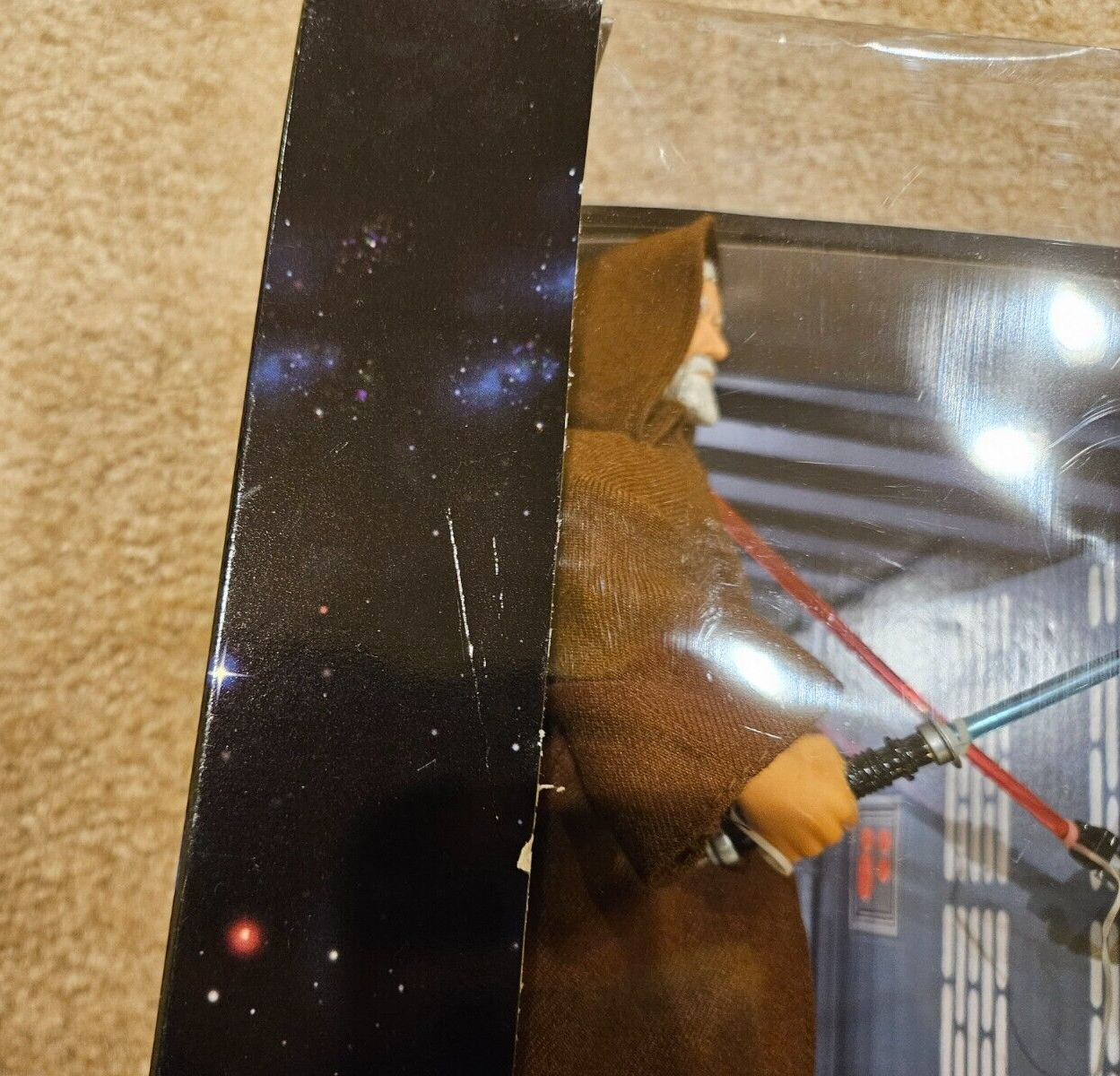 Star Wars Collector Series Electronic Obi Wan Kenobi vs Darth Vader 12 inch MIB Kenner - фотография #3