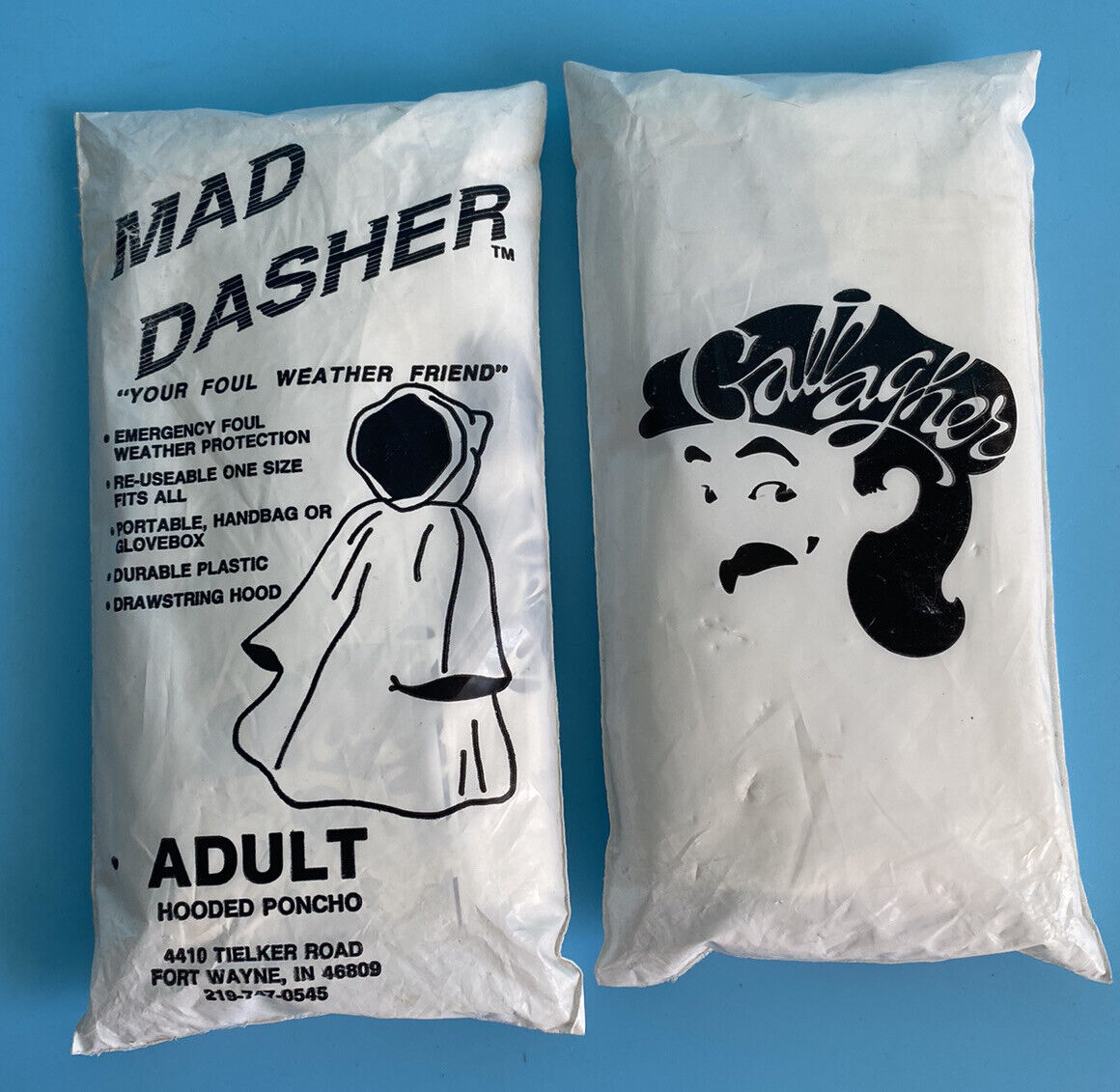 2 NEW GALLAGHER MAD DASHER COLLECTIBLE HOODED PONCHO SOUVENIR COMEDIAN SEALED  Без бренда
