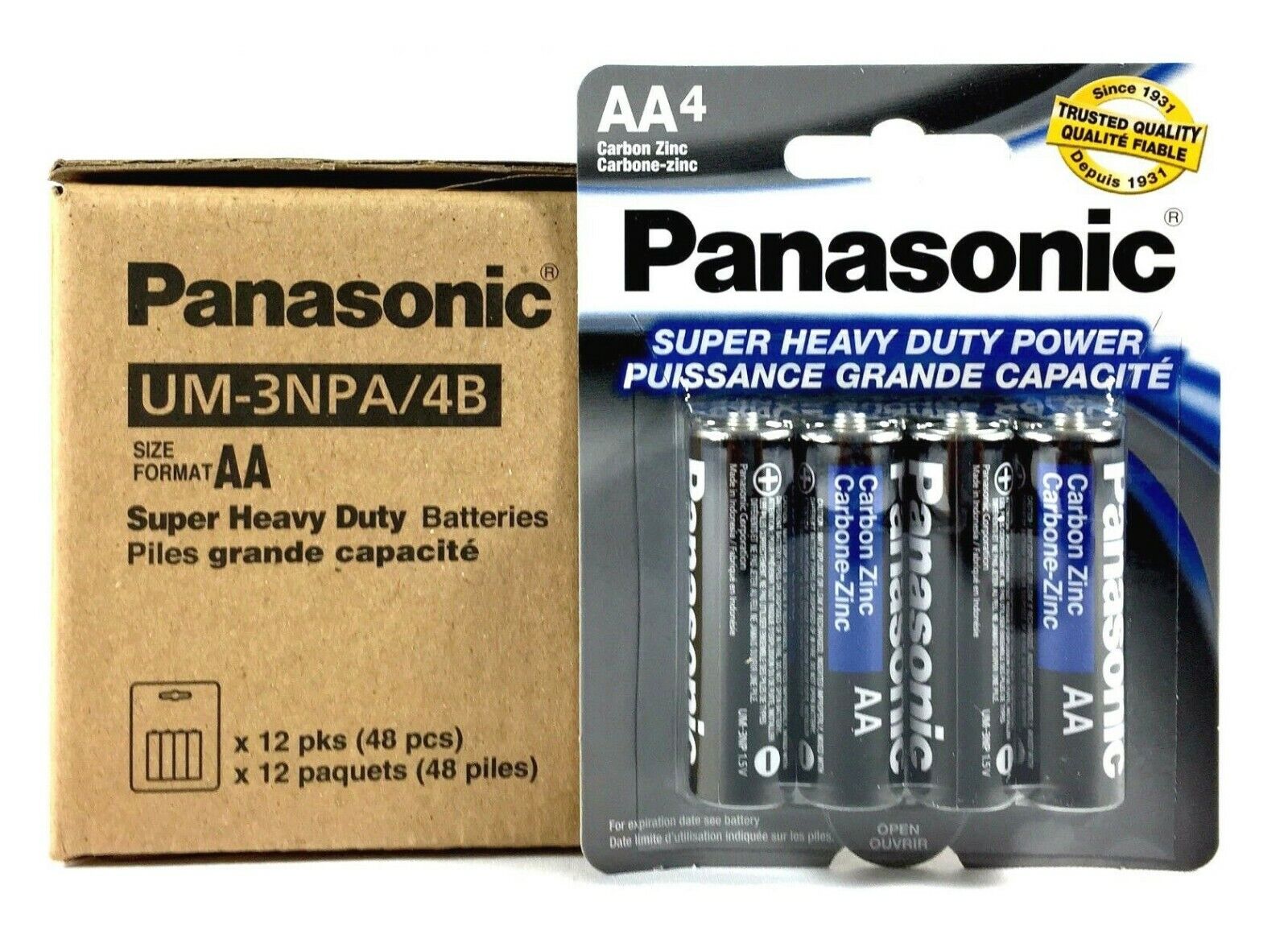 8x Panasonic AA 1.5V Batteries Heavy Duty Power Carbon Zinc Double A Battery Panasonic UM-3NPA/4B