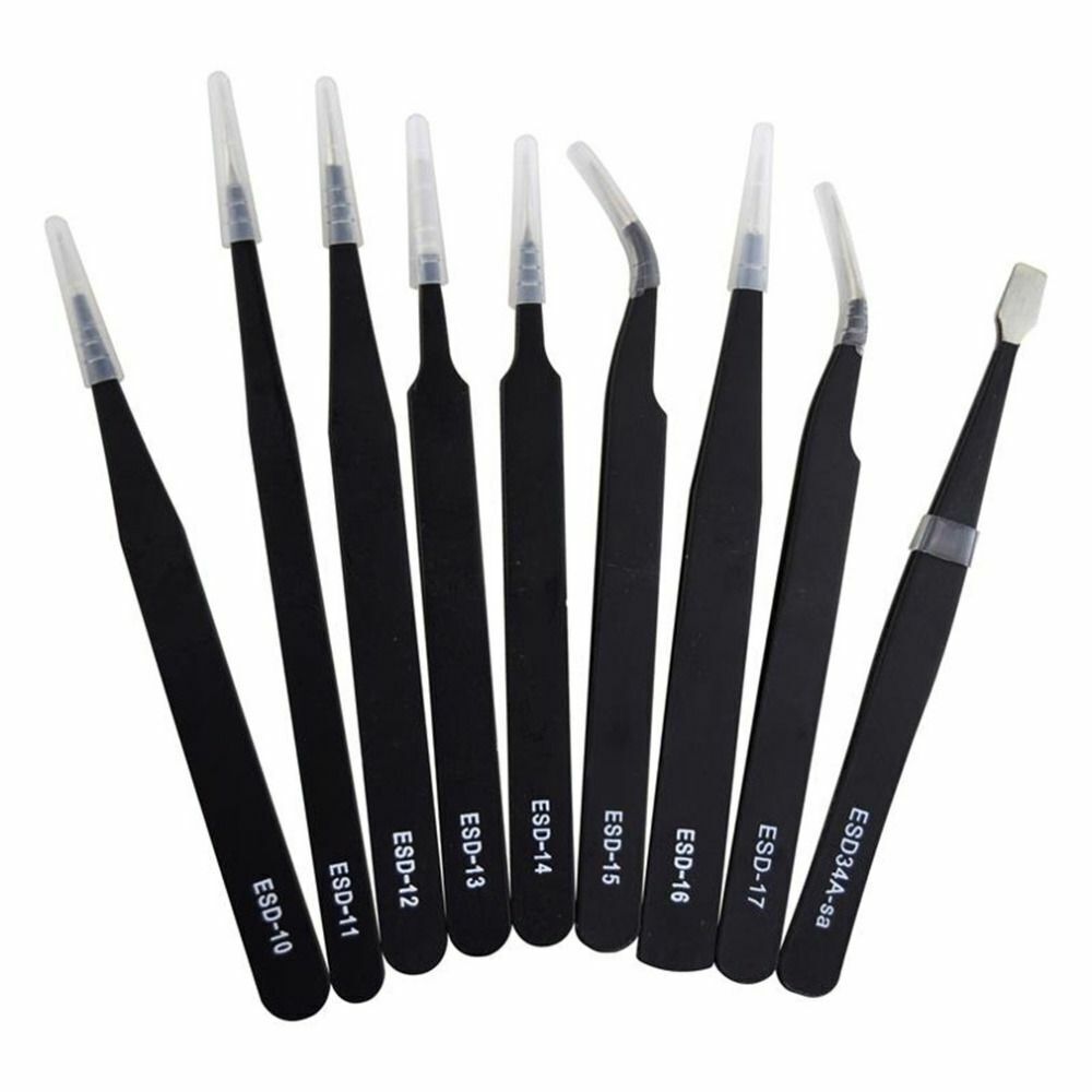 10pc ESD Tweezers Precision Set Stainless Steel For Electronics & Jewelry Repair Unbranded Does Not Apply - фотография #7