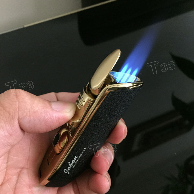 Triple Jet Flame Cigarette Cigar Butane Torch Windproof Gas Refillable Lighter JOBON - фотография #2