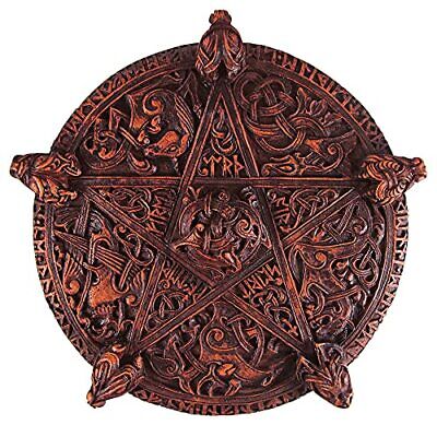 Large Knotwork Pentacle Wall Plaque Wood Finish Dryad Design Does not apply