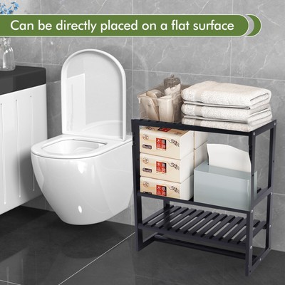 Bathroom Over the Toilet Storage Shelves Organizer Wall Mount Bamboo Shelving Unbranded Does Not Apply - фотография #5