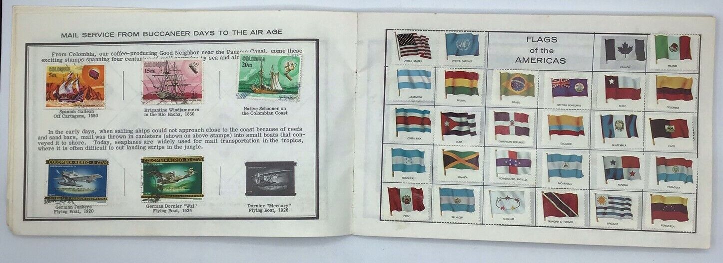1974 J F Kennedy International Postage Stamp Album 83% full - 1st day JFK cover Kenmore Stamp Company - фотография #4
