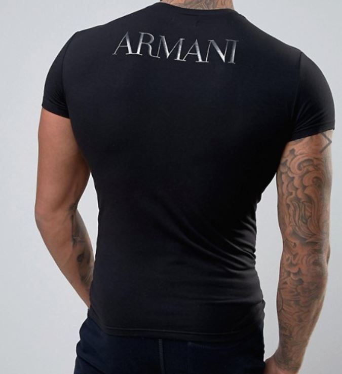 Emporio Armani Black Men's T-Shirt Glossy logo, Size M*L*XL New Emporio Armani 8N1T991JPZZ - фотография #2