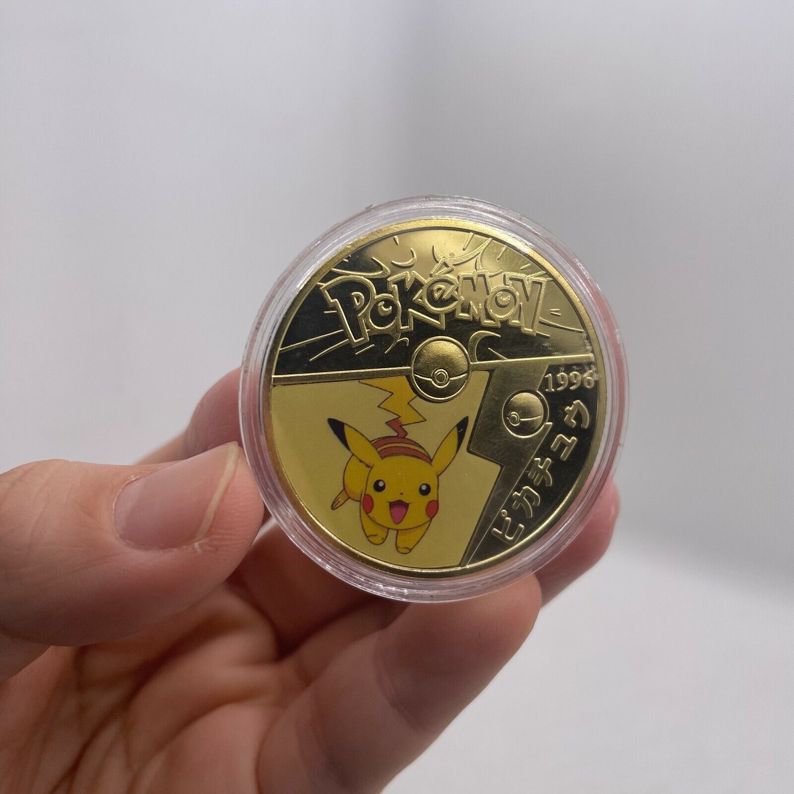 10pcs Pokemon Pikachu Coin Japan Anime Gold Commemorative Coin in box Kelin - фотография #3