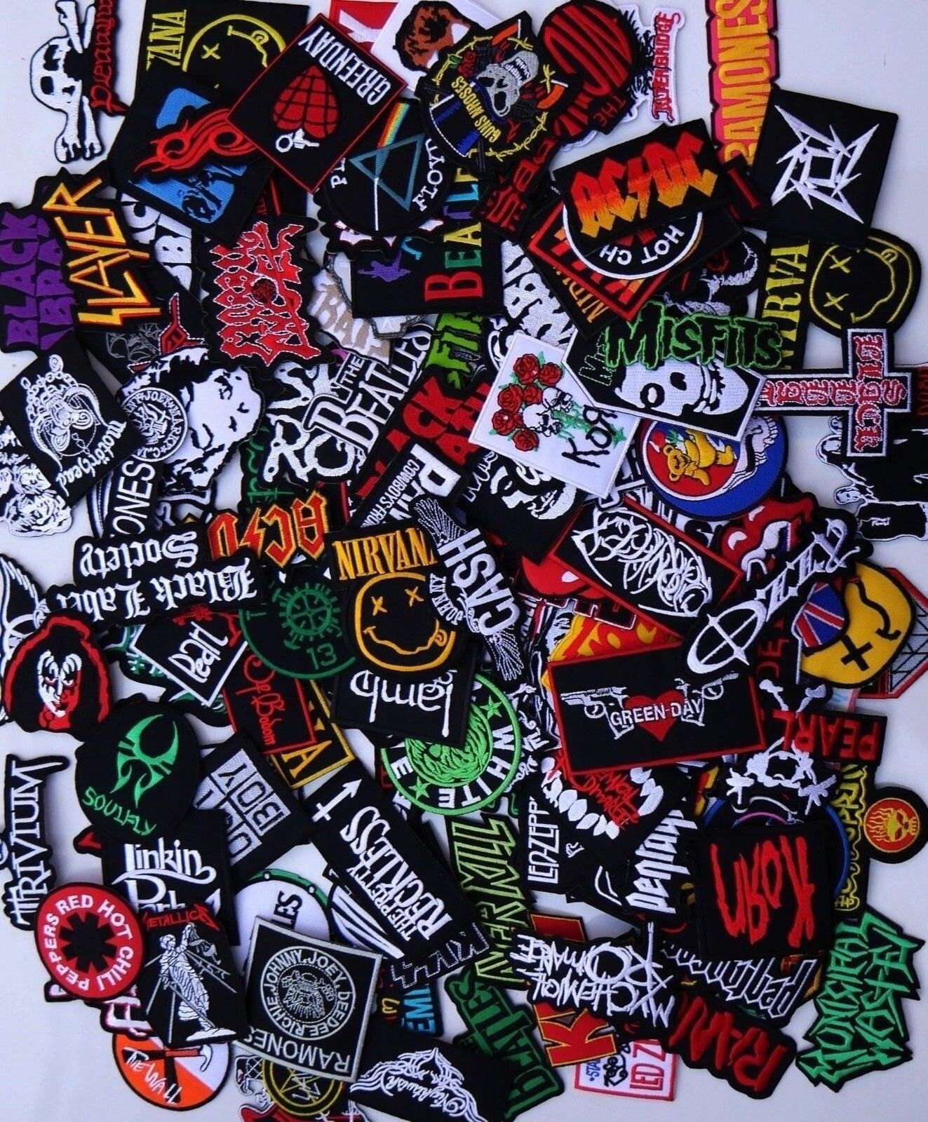 Random Lot of 40 Rock Band Patches Iron on Music Punk Roll Heavy Metal Sew DIY Unbranded Does Not Apply