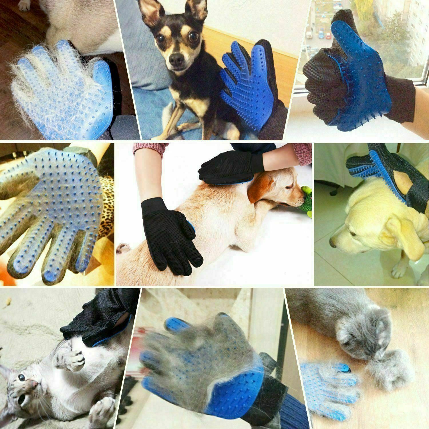 1 Pair Pet Dog Cat Hair Remover Mitt Massage Brush Deshedding Grooming Gloves Unbranded Does Not Apply - фотография #8