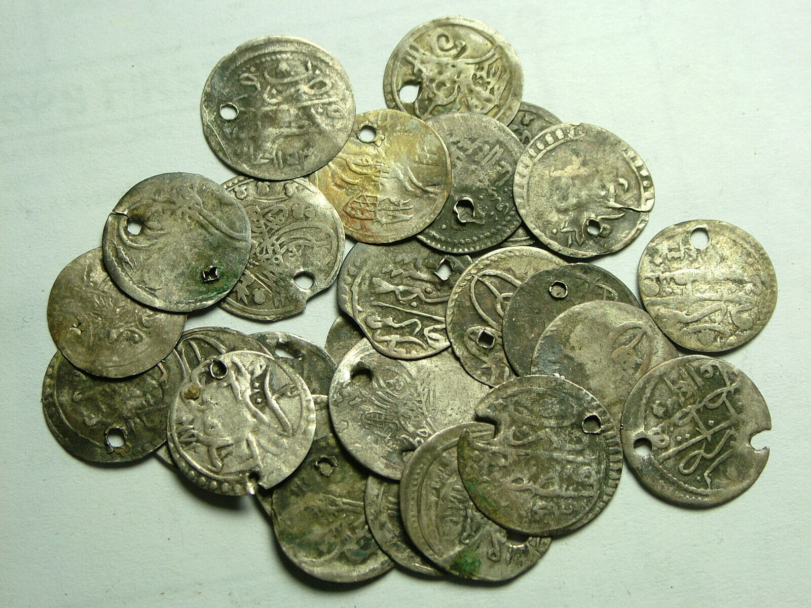 Lot 5 original Islamic silver para coins/Ottoman Empire Abdul Hamid Selim Mahmud Без бренда - фотография #10