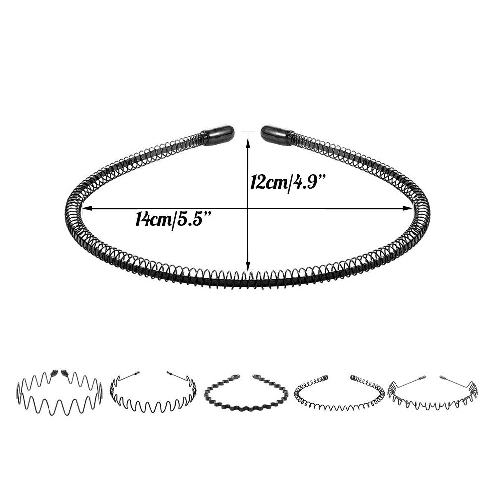 6Pcs Metal Hair Headband Wave Style Hoop Band Comb Sports Hairband Men Women US Unbranded Does not apply - фотография #3