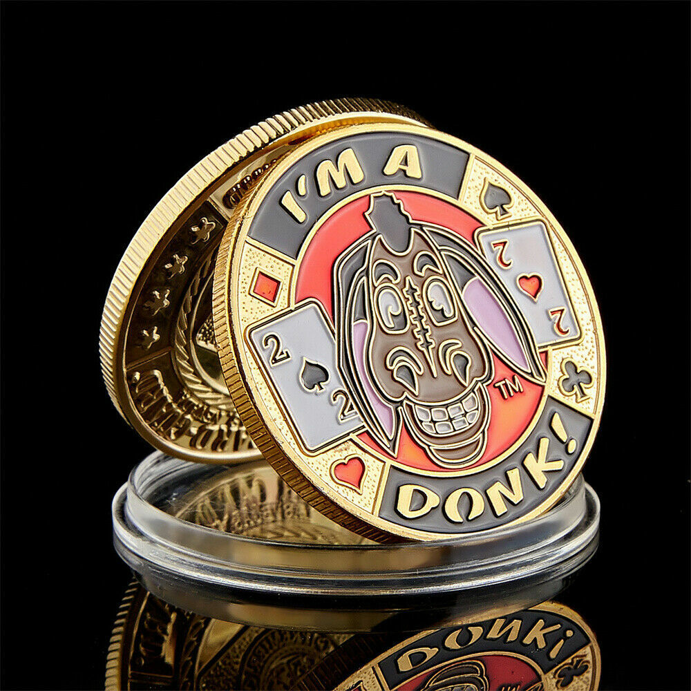 5PCS Poker Chip Entertaining I'm A Donk Casino Poker Guard Token Coin Collection Без бренда - фотография #2