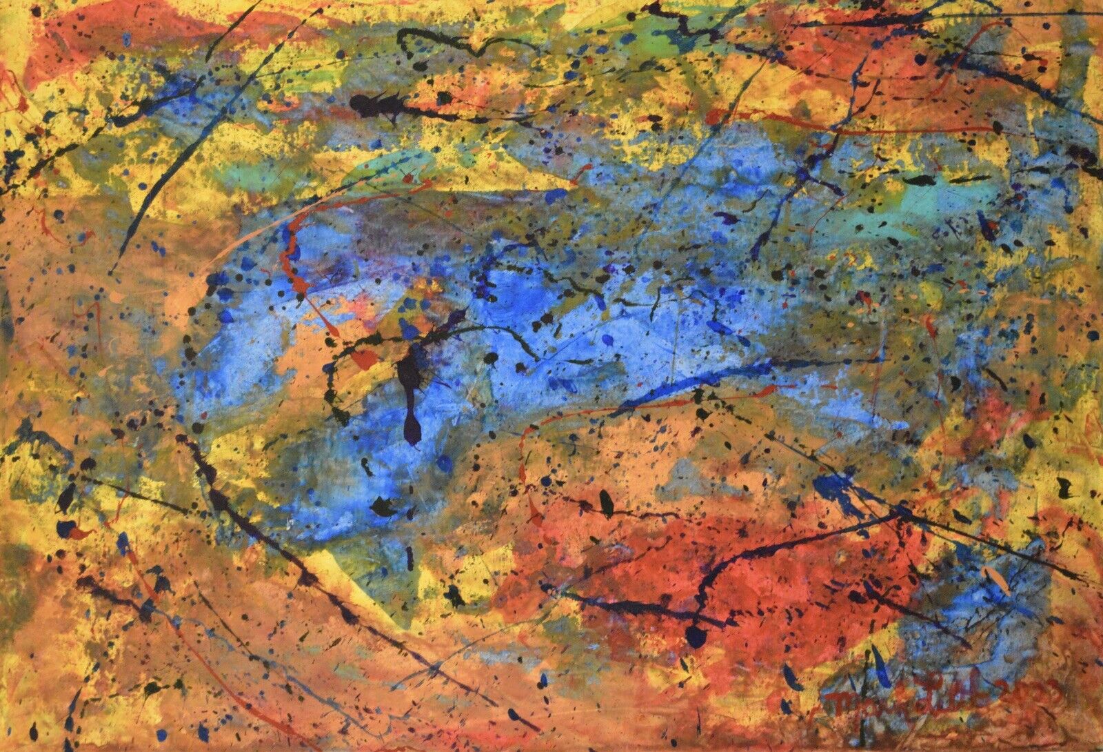 64”X44” Pollock/Richter style canvas ￼painting Acrylic,Abstract, Modern,X Large Без бренда - фотография #10