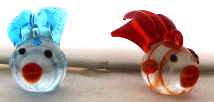 2 x Vintage, ( 1970's) Hand Made,  Art Glass Miniature Fish Unbranded - фотография #4