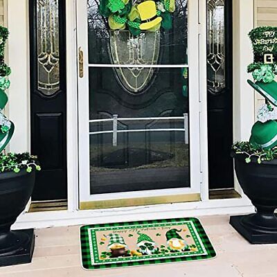 St. Patricks Day Door Mat Indoor Outdoor Area Rugs 28 x 17 Green-st. Patrick's Does not apply Does Not Apply - фотография #6