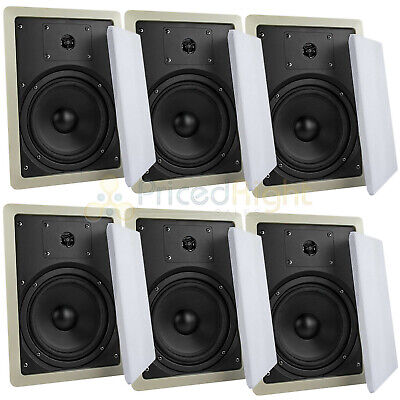 ﻿6 Pack 6.5" 2 Way In Wall Home Speakers 100 Watts 8 Ohm MTX Audio Flush Mount MTX MUSICA602W