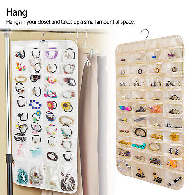 Jewelry Hanging Storage Organizer 80/32 Pockets Holder Earring Display Pouch Bag Wowpartspro Does Not Apply - фотография #2
