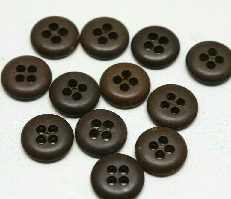 WWII US plastic buttons 5/8 inch 16mm 24L dark brown lot of 12 B9253 Без бренда - фотография #7