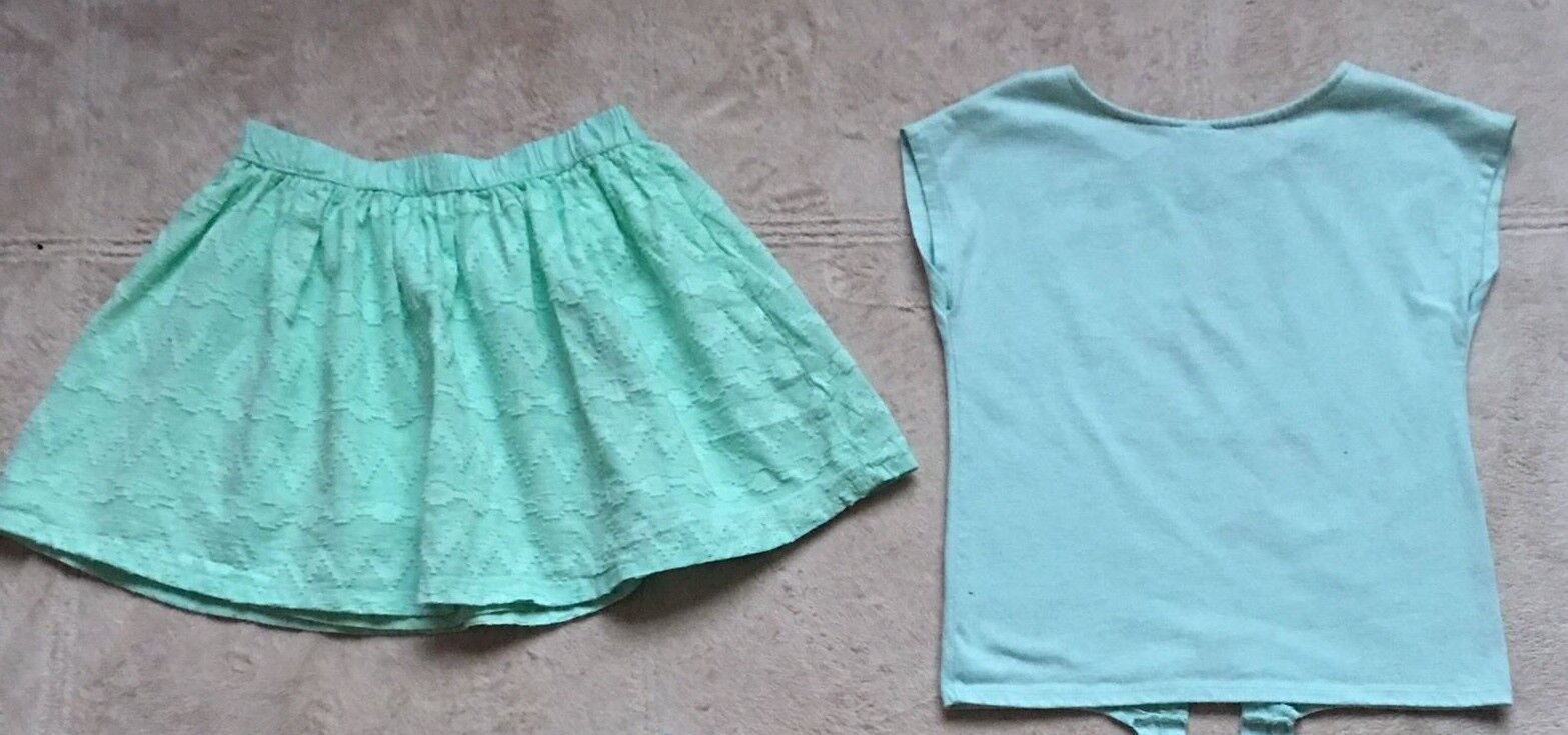 Gymboree Girls T-Shirt & Skirt Outfit, Size 6, Mint Green, Keep N Cool. Lot of 2 Gymboree Does Not Apply - фотография #6