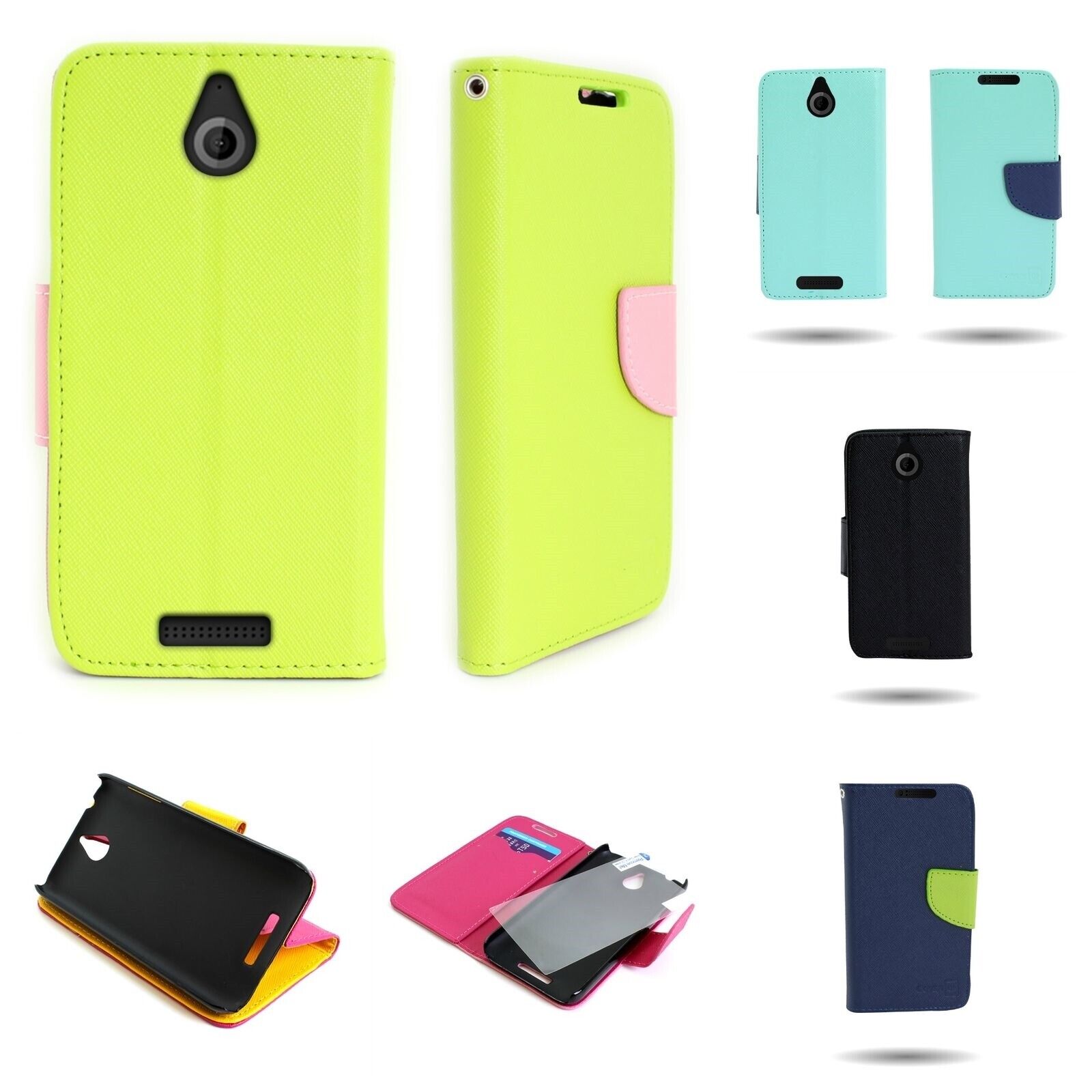 For HTC Desire 510 Case Flip Cover Wallet Pouch Accessory Phone + LCD Protector CoverON VAR-HT510-CO-VW1