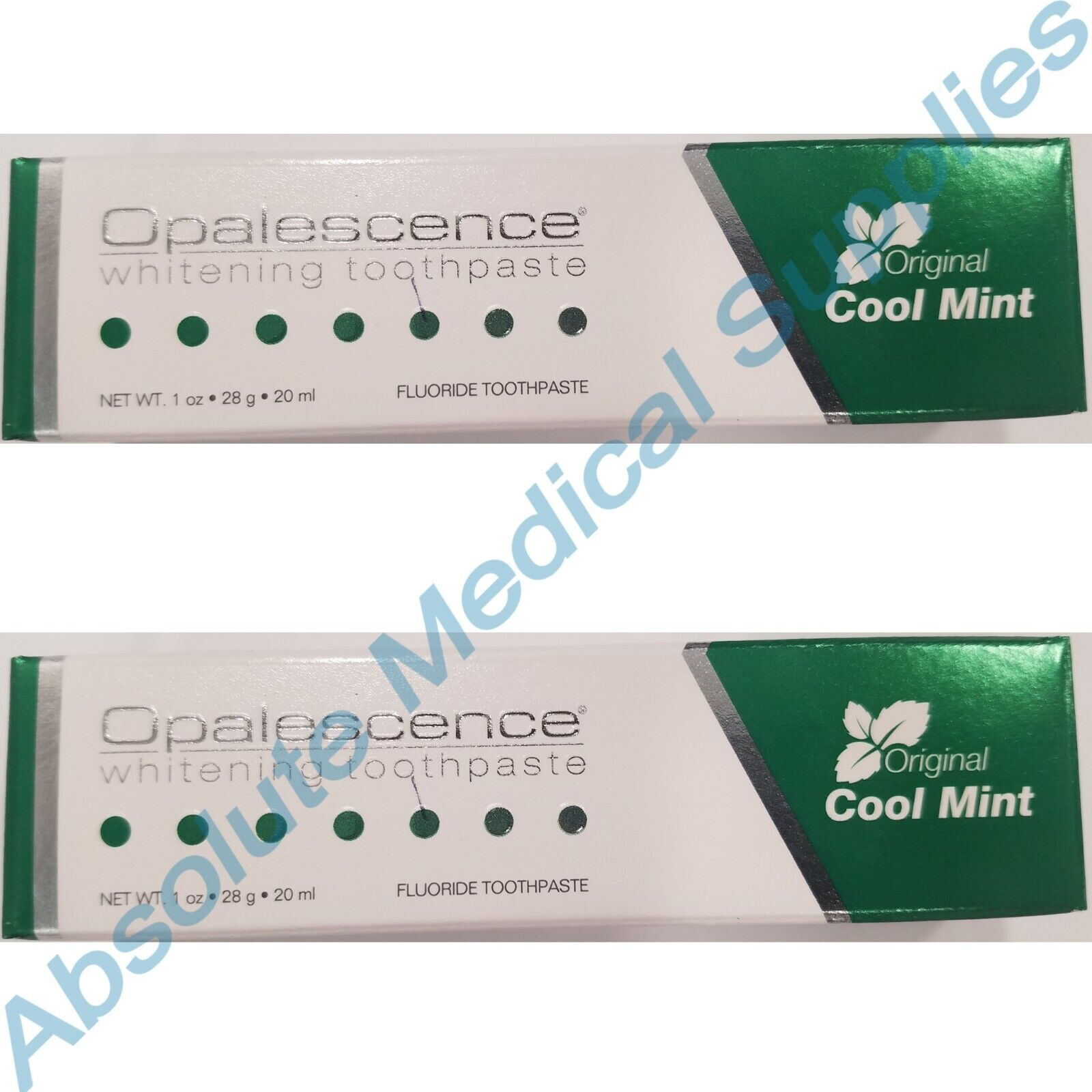 *2-Pack* Opalescence Whitening Toothpaste 1 Oz Fluoride Original Cool Mint 402 Opalescence UP-402