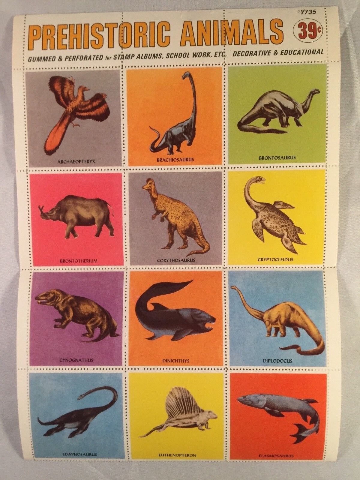 Prehistoric Animals Dinosaur Collector Stamps (RARE) From the 1970s   Без бренда - фотография #2