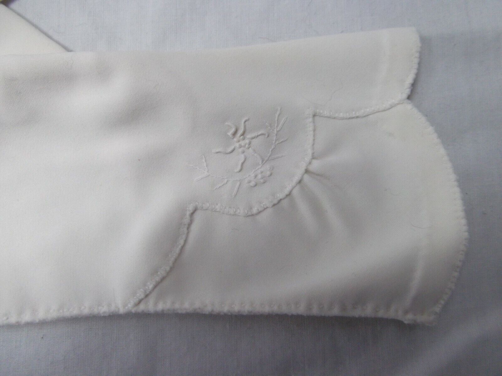 vtg lot 2 pr 6.5 ecru nylon cotton wrist 3/4 glove embroid rhinestone hand sewn Unbranded - фотография #3