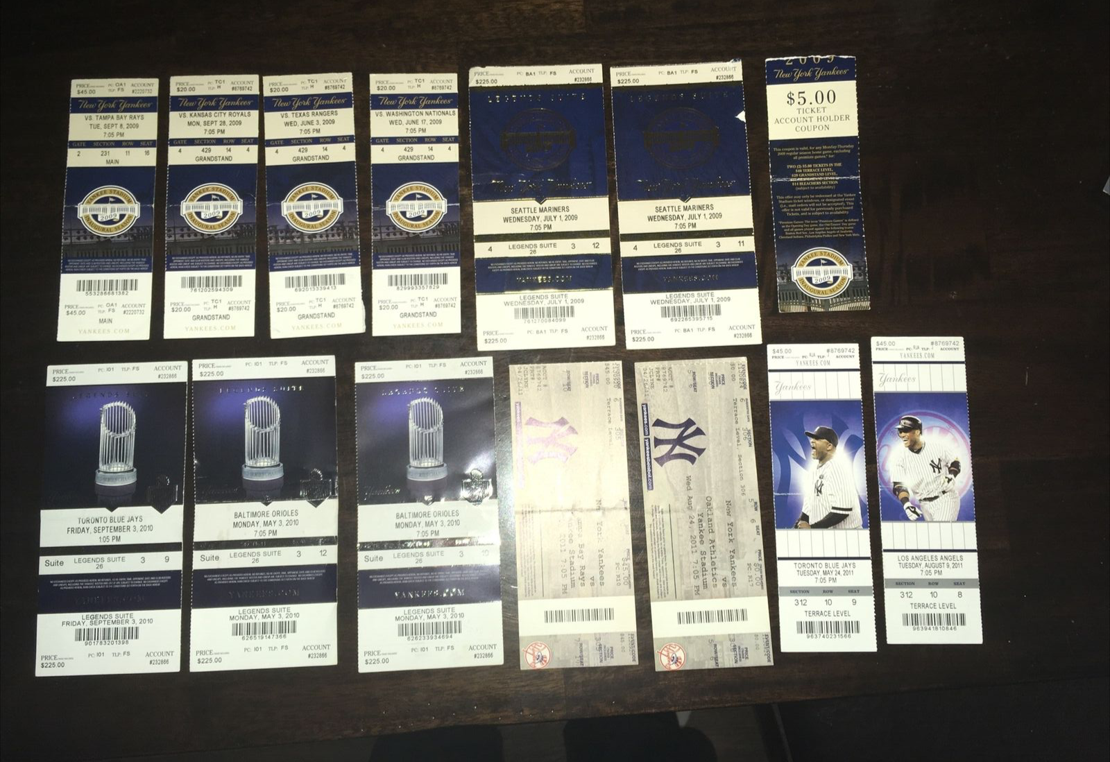New York Yankees Baseball 1999-2019 Full Tickets & Stubs Lot 90+ Без бренда - фотография #6