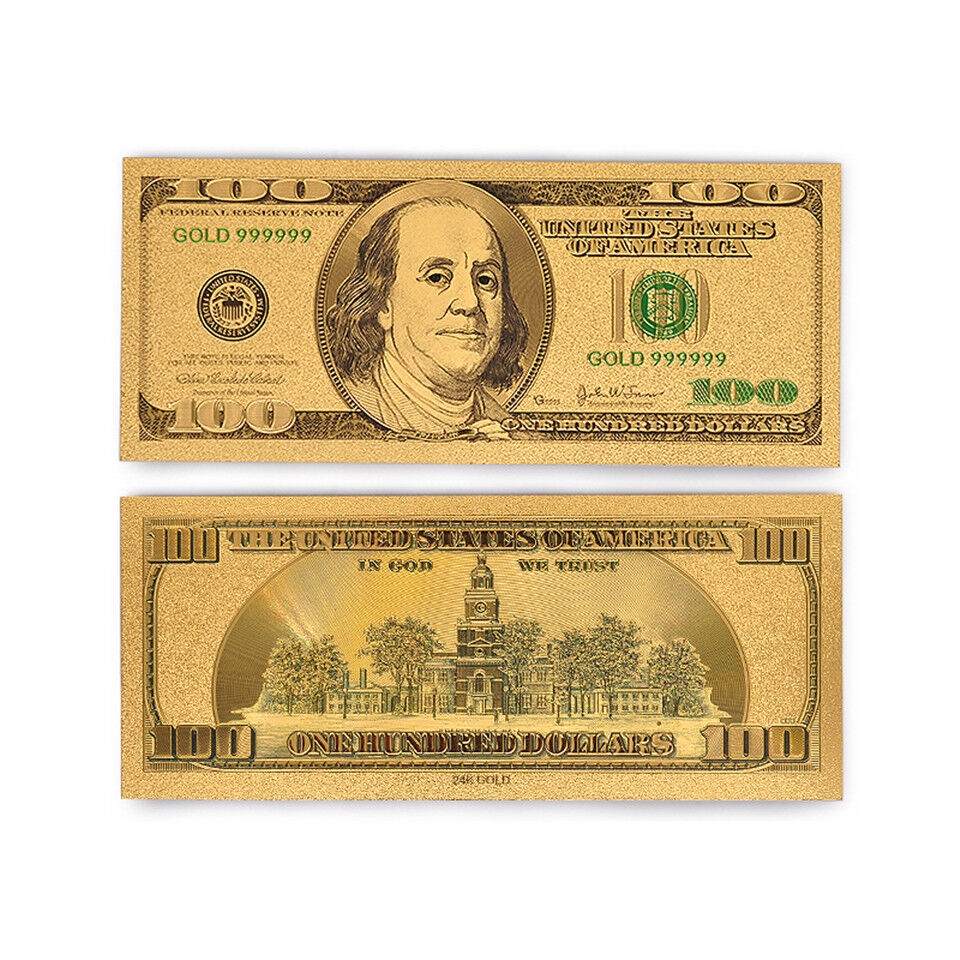 7PCS Gold Banknote American Dollar Bill Money Colored Dollar Bill Novelty Money Без бренда - фотография #3