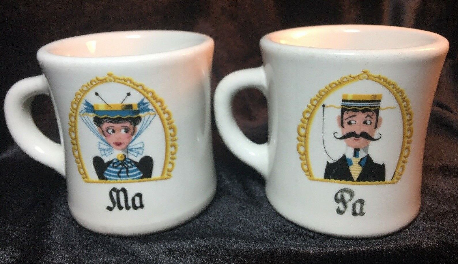 A & J Diner Coffee Mugs Ma and Pa 1960’s Pensacola Florida Souvenir-Vintage Без бренда