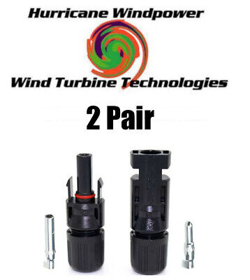 2 Sets 6MM Economical PV Solar Cable Connectors Compatible with MC4 10-14 AWG Hurricane 2-PVCC