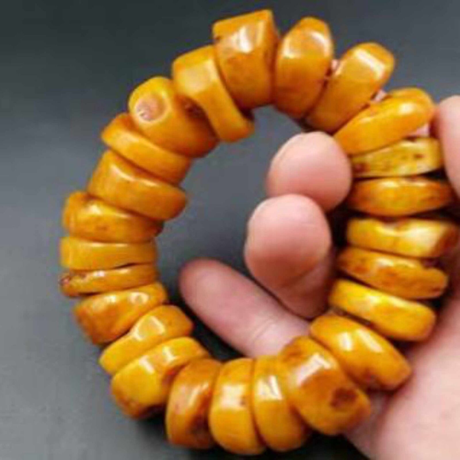 Retro abacus bead amber bracelet amber beeswax bracelet bracelet Elegant Unbranded - фотография #3