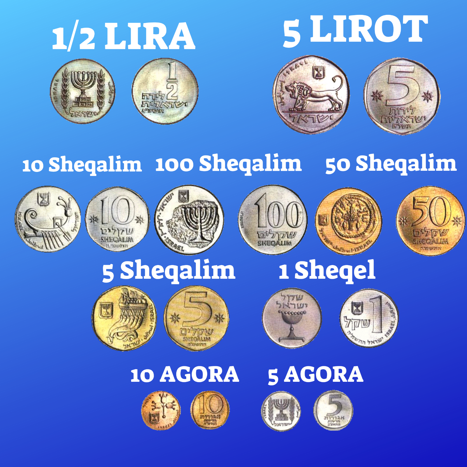 Lot of 9 Israel Sheqel & Lira Coins Israeli Coin World Coins Set Currency Money Без бренда - фотография #12