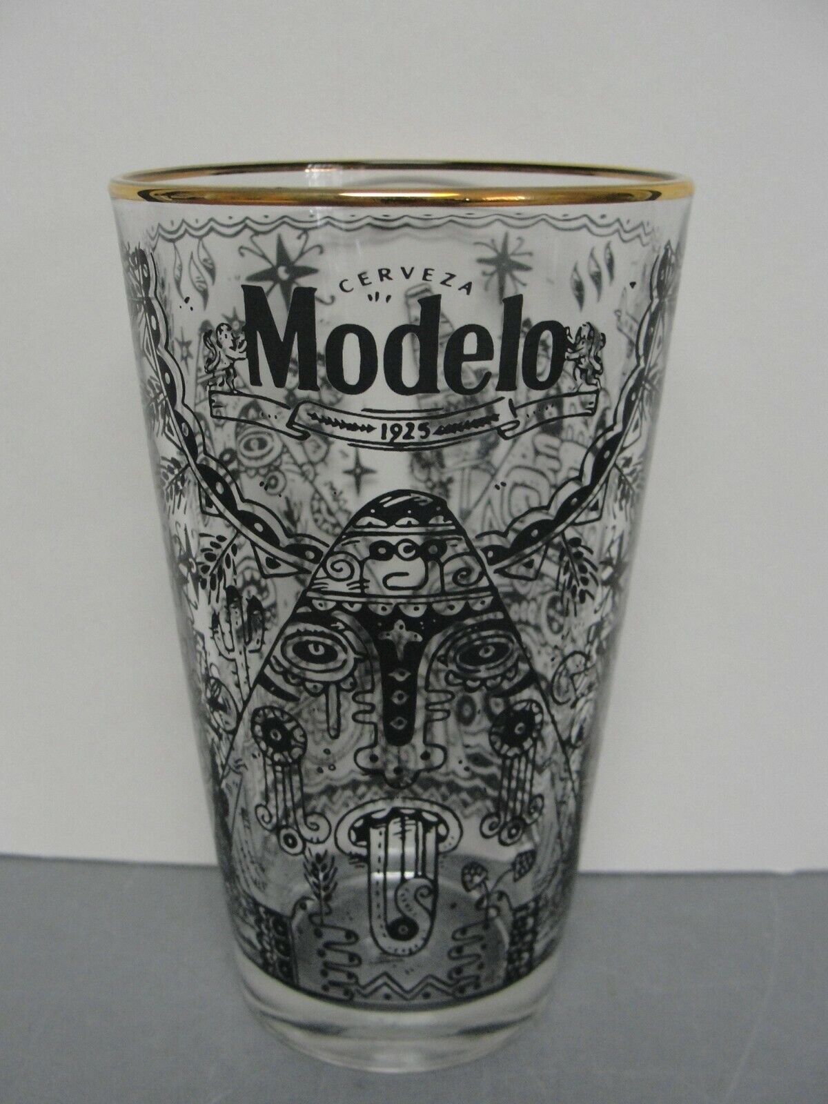 LOT 2 MODELO CERVEZA LIMITED EDITION BEER PINT GLASS 🔥 MEXICAN CULTURE GOLD NEW Modelo - фотография #7