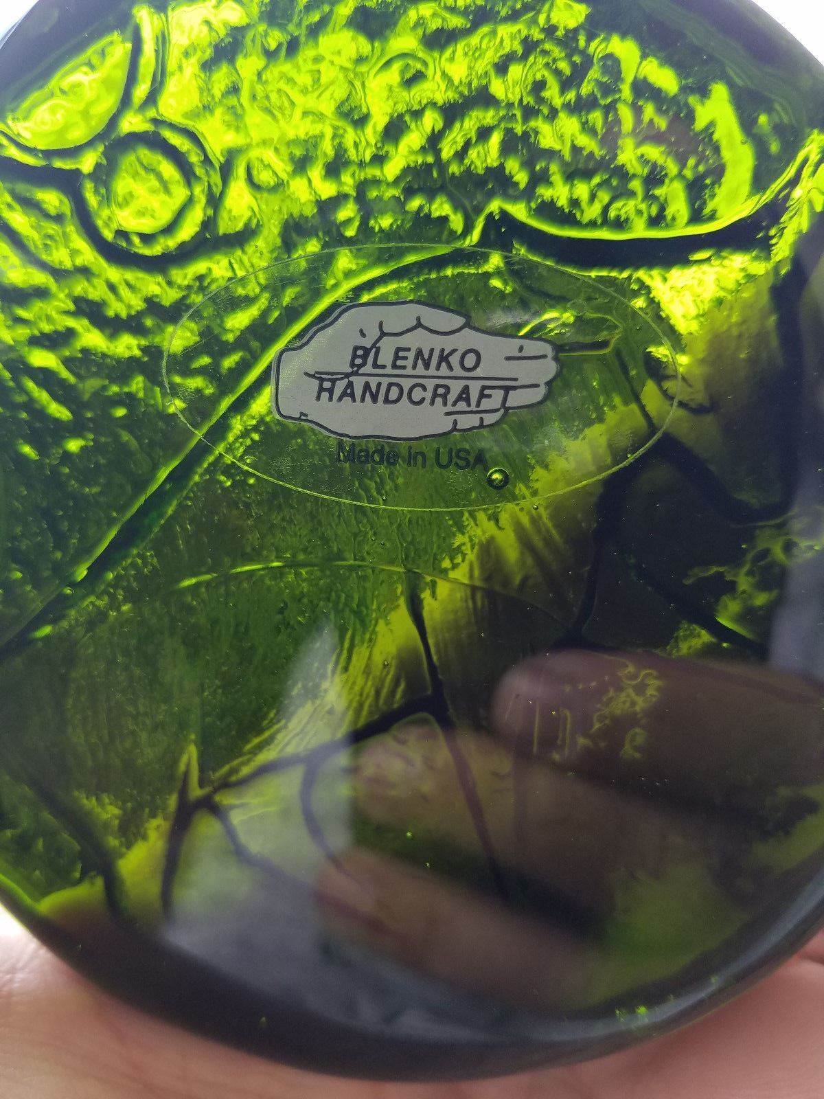 Green BLENKO Handcraft Art Glass Paperweights Lot Of 6 Без бренда - фотография #10