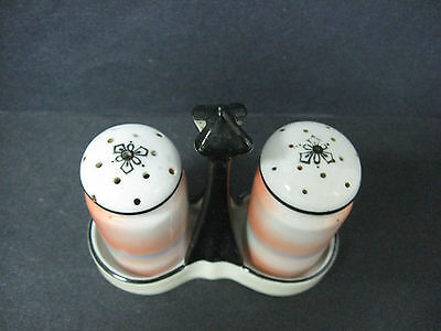 3-piece NORITAKE salt pepper shakers MATCHING tray holder OPEN SALT DIP Noritake - фотография #4