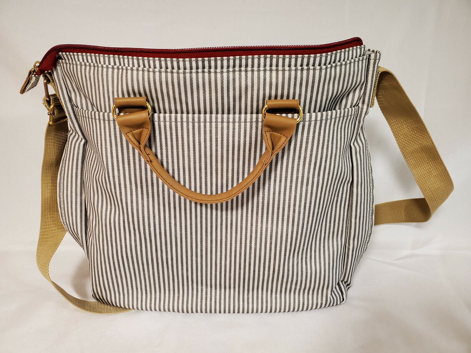 Skip Hop Duo Special Ed. diaper bag & Changing Pad White & Gray French Stripes Skip Hop - фотография #6