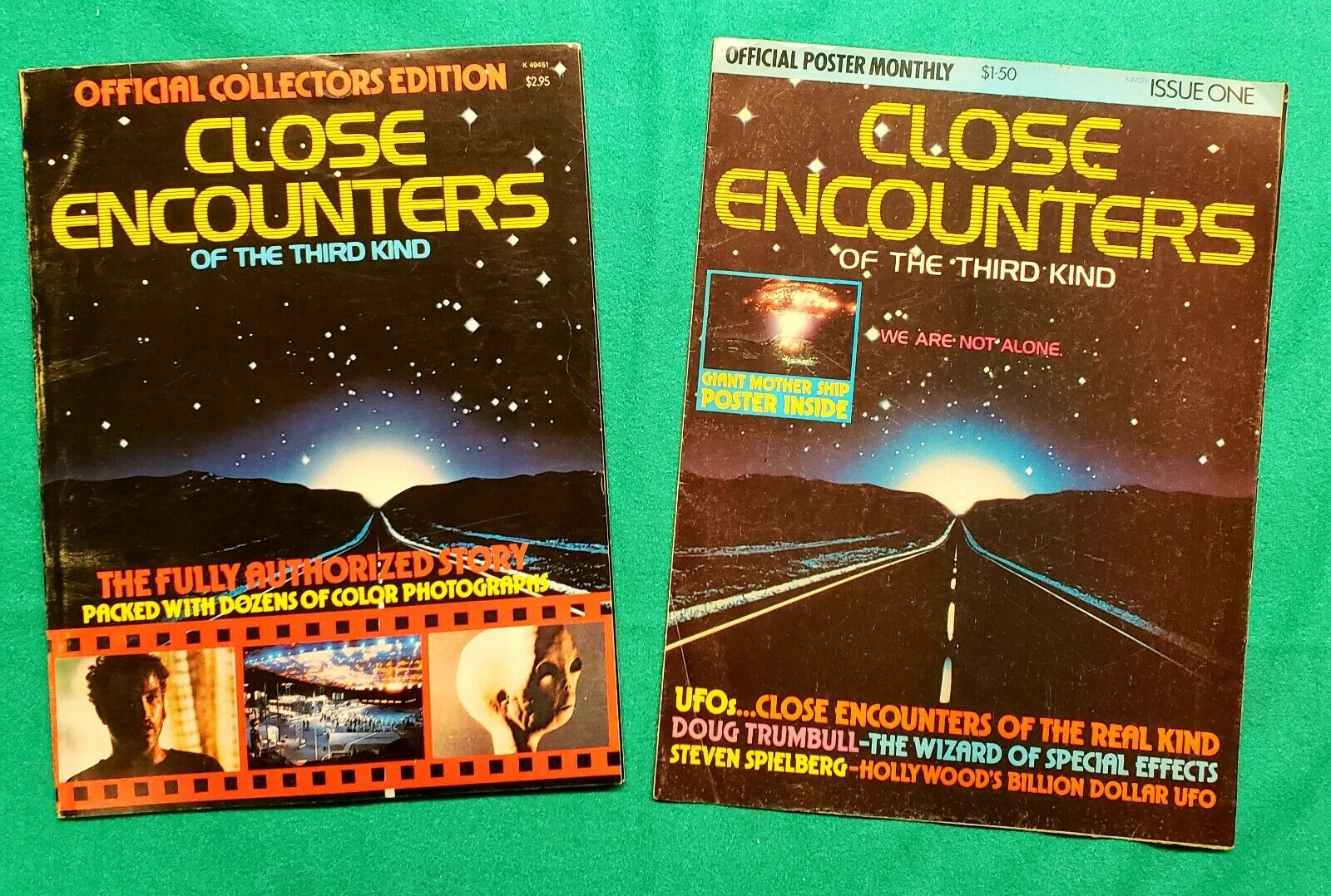 Vintage Lot of 2 Close Encounters of the Third Kind Official Poster & Magazine Без бренда