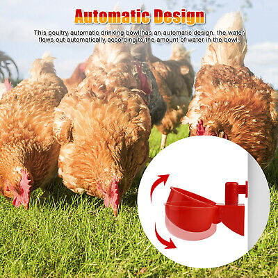 12x Chicken Automatic Watering Cups Waterer Duck Quail Geese Hen Poultry Drinker RedTagTown Does Not Apply - фотография #2