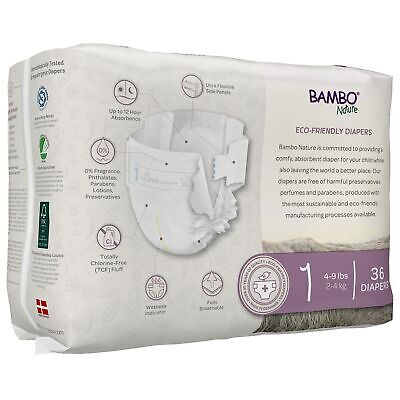 Bambo Nature Baby Baby Diaper Size 1 4 to 9 lbs. 1000016923 108 Ct Bambo Nature 1000016923 - фотография #2