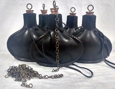 Leather Mashk Bottles Traditional Water Carrying Bags Antique Без бренда - фотография #4
