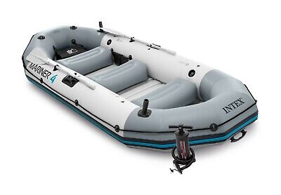Intex Mariner 4 Inflatable Raft River Lake Dinghy Boat & Oars Set 68376EP New Intex 68376EP